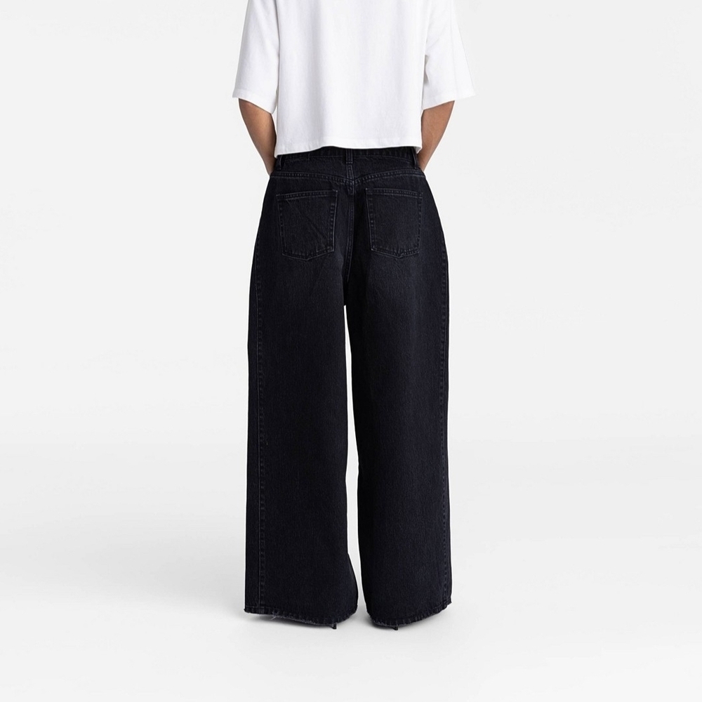 KBB by KAHLANA Women's Low-Rise Wide Leg 'The Rachel Jean' Black Wash 6 - Picture 2 of 3